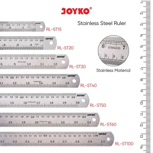 Joyko Stainless Steel Ruler Penggaris Besi