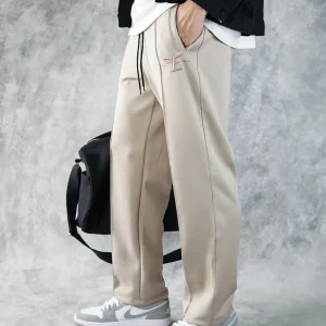 EVRB Celana Panjang Baggy Sweatpant Pria Relaxed Initial Logo E M-XXL Loose Pants Scuba Soft