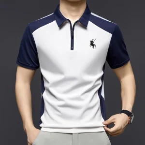 Polo Shirt Pria Premium Katun Mercerized – Baju Polo Half Zipper Kombinasi Warna Eksklusif Size M-3XL